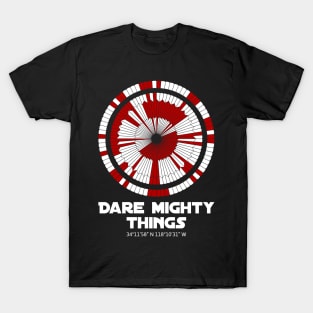Dare Mighty Things Perseverance Mars Rover Landing Binary Code Pattern T-Shirt